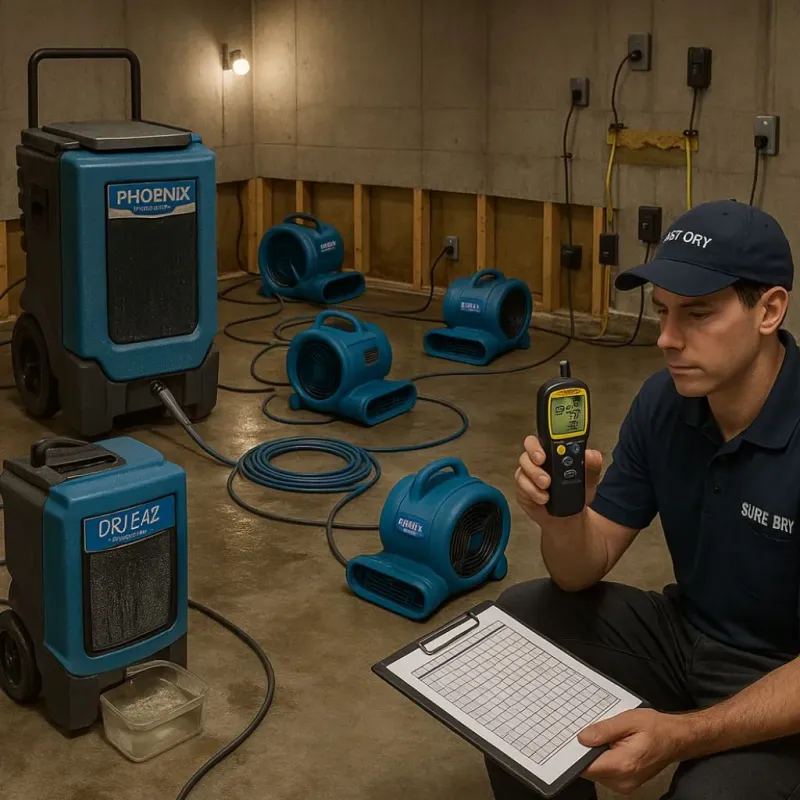 Structural Drying and Dehumidification process in Westlake, OH